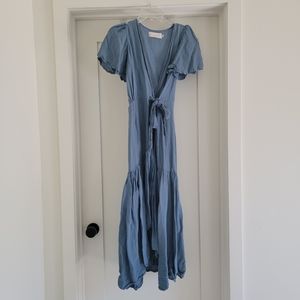 Bird & kite blue maxi wrap dress